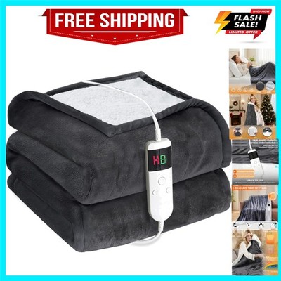 Electric Heated Blanket Throw Size 50''x60''-Control Heating Blanket, Soft & ...
