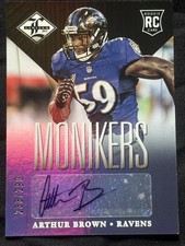 Panini 2013 Limited Monikers Rookie Autograph Arthur Brown #156 Ravens /299