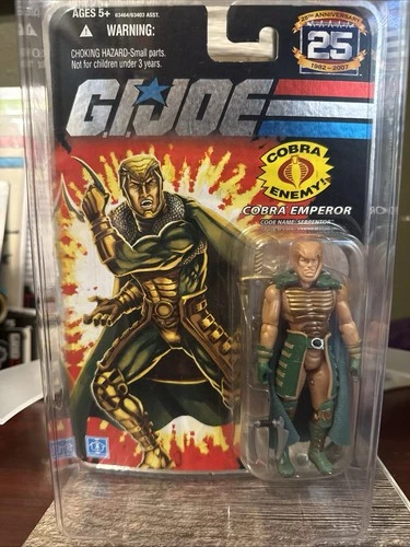 GI Joe 2007 Serpentor Cobra 🐍 Emperor Foil Exclusive with Star ⭐️ Case MOC