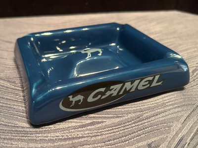 Camel Cigarettes Ceramic Ashtray Blue Joe Camel Tobacco Advertising