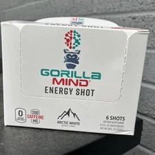 Gorilla Mind Caffeine Energy Shot - Arctic White 6 Drinks, 3 Fl Oz Each