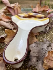 *RARE* Vernon Kilns Vernonware "Organdie Plaid" Spoon Rest in *MINT* Condition