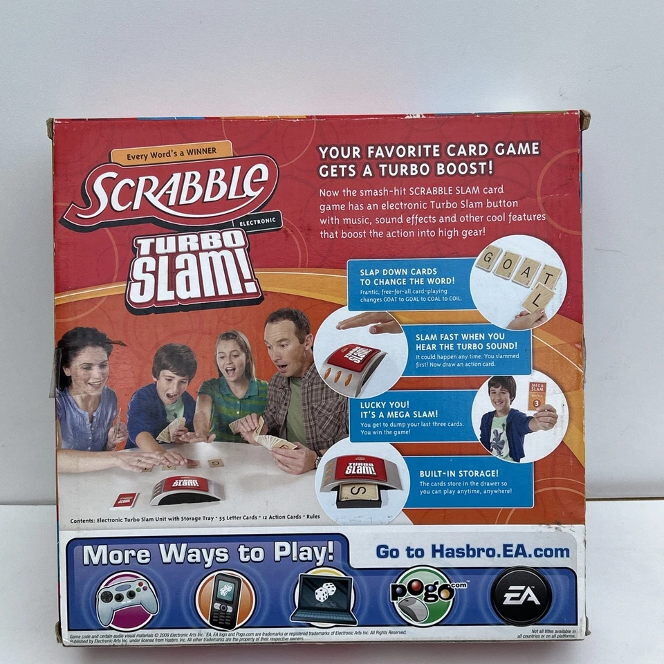 NIB Scrabble Turbo Slam Electronic Hasbro Card Game Family Game Night Fun Sound - Image 4 of 4