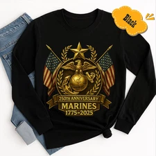 Marine Corps 250th Anniversary 3D Print Long Sleeve T-shirt