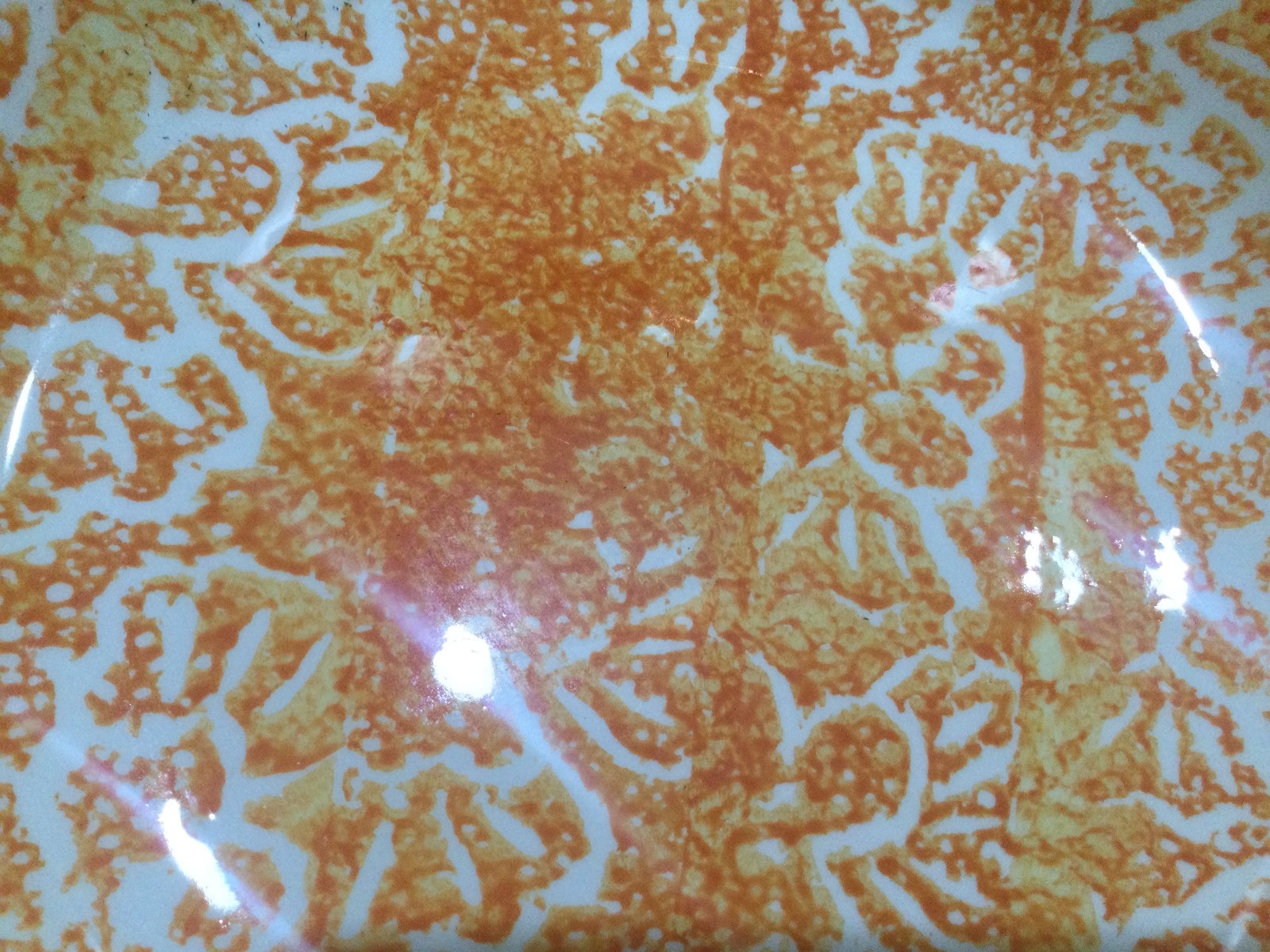 12pc  Tre Ci Italy orange BATIK service for 4 cup plates pasta bowls exc