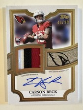 CARSON BECK 2026 Topps Flagship Football Bronze Rookie Patch RC AUTO #/99 Nice!