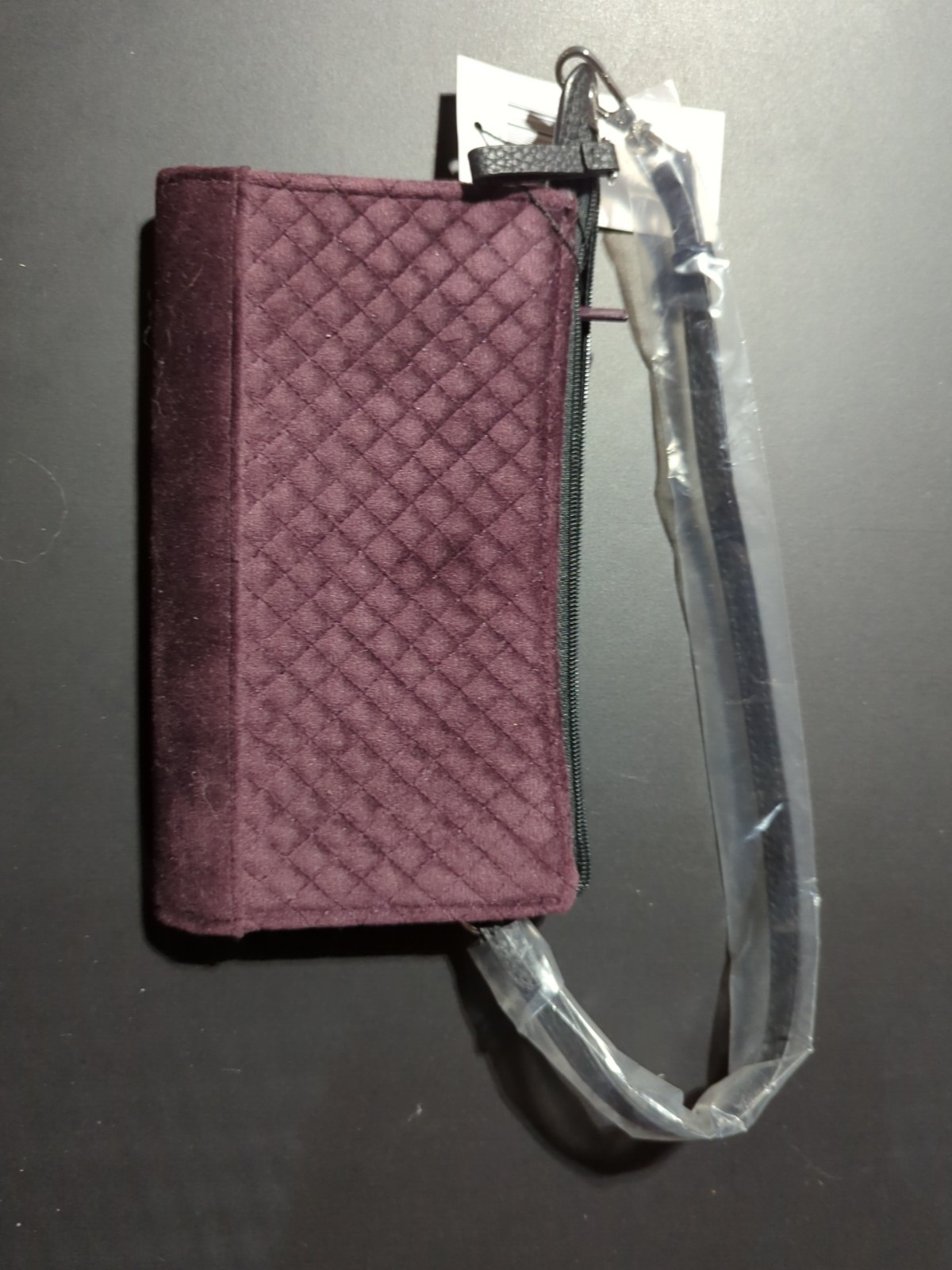 Vera Bradley Iconic RFID Slim Convertible Wristlet in Blackberry Wine Velvet