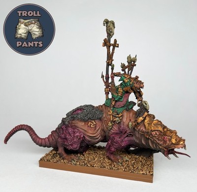Skaven Warhammer OOP Warlord on Brood Horror - Warhammer Old World