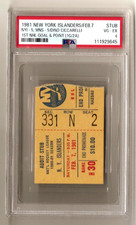 Dino Ciccarelli First NHL GOAL & 1st Point 2/7/1981 PSA 4 VG/EX NY Ticket Stub