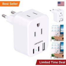 European Travel Plug Adapter, International Power Adapter, US to Europe