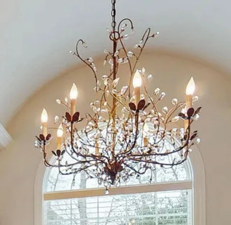 Люстра Currey & Company 9884 из бронзового хрусталя — 8 ламп — 32 дюйма - Изображение 3 из 4