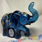 Lenox Fenton Glass Cobalt-Blue Elephant Figurine Handpainted Vintage