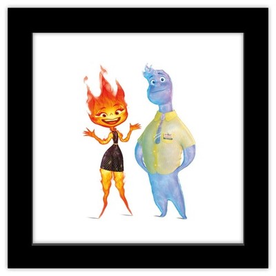 Gallery Pops Disney Elemental - Ember Lumen and Wade Ripple Wall Art, Black F...