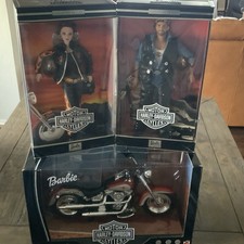 Harley Davidson BARBIE  KEN Doll Collectors Edition MOTORCYCLE 3 Piece Set