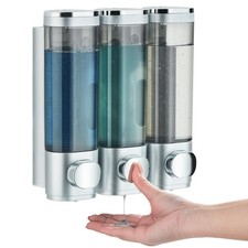 Shampoo and Conditioner Dispenser, Shower Soap Dispenser 3 Chamber No Drill, ...