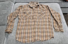 Carhartt Flannel Button Up Shirt Classic Work Casual Fall Brown Orange XL