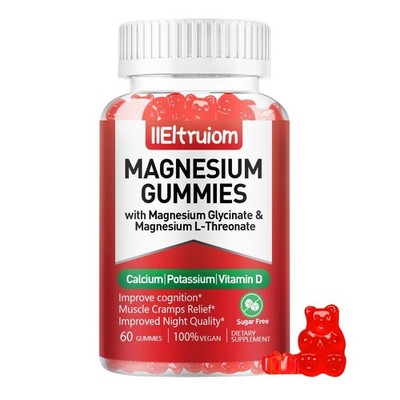 Magnesium Gummies 190mg for Kids Per Serving Magnesium Glycinate with L-Threo...