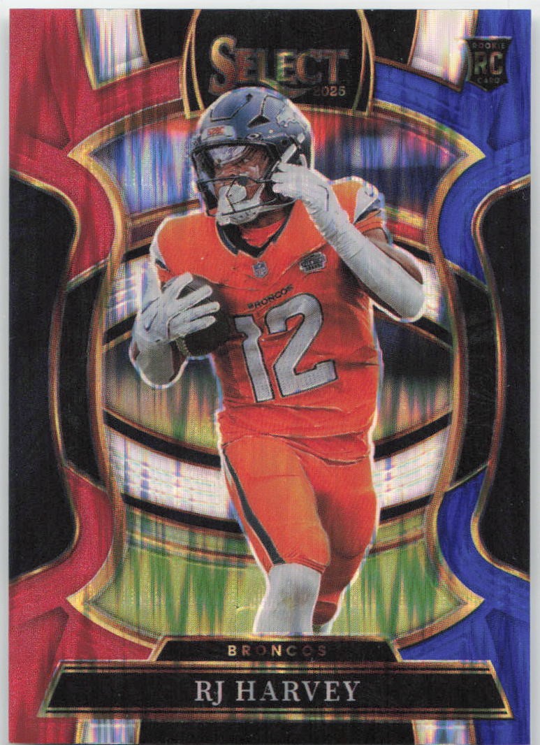 2025 Panini Select #10 RJ Harvey Red and Blue Prizm Shock