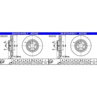 2X ATE Bremsscheiben 363Mm BelÜFtet Vorne Passend FüR Land Rover Discovery Range
