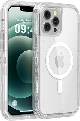 iPhone 12 Pro Max Case, Heavy Duty Shockproof Protection, Dual Layer Transparent