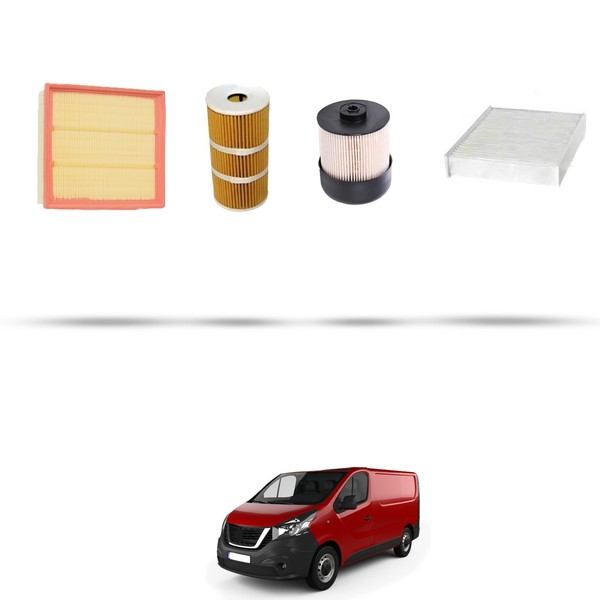 Hoffcar Wartungskit - 4 Filter Kompatibel Mit Nissan NV300 (X82) 1.6 Dci 92KW-image