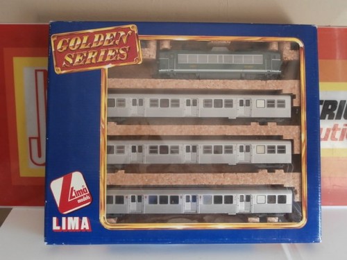 SNCF LOCO BB8600 + RAME REVERSIBLE BUDD 3 ELEMENTS LIMA GOLDEN SERIES Ref 149814 | Condition: Occasion