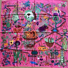 Hermes scarf silk Carre 90 cm Potager Extraordinaire 35"