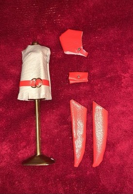 VINTAGE 1970s TOPPER DAWN CUPIDS BEAU #8121 OUTFIT-DRESS,HAT,PURSE,BOOTS,+ FORM