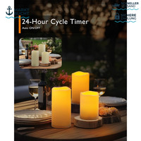 Flammenlose Kerzen Outdoor Wasserdicht 3Er-Set Mit Fernbedienung Geschenk