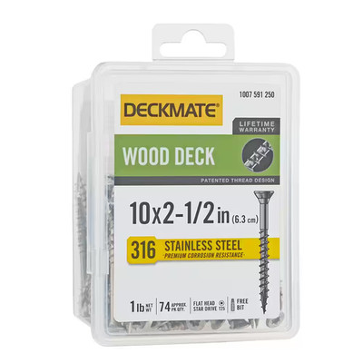 #10 X 2-1/2 In. Stainless Steel Torx Flat-Head Wood Deck Screw (1 Lb./74-Piece)
