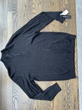 Claiborne merino wool blend quarter zip sweater mens S preppy academia heritage