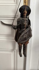 Antike Marionettenfigur - Metallr&uuml;stung und Stoffbekleidung, 19/20. Jahrhundert