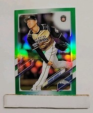 2021 Topps Chrome NPB Chihiro Kaneko #135 Green Refractor #'d 23/99 Fighters F1
