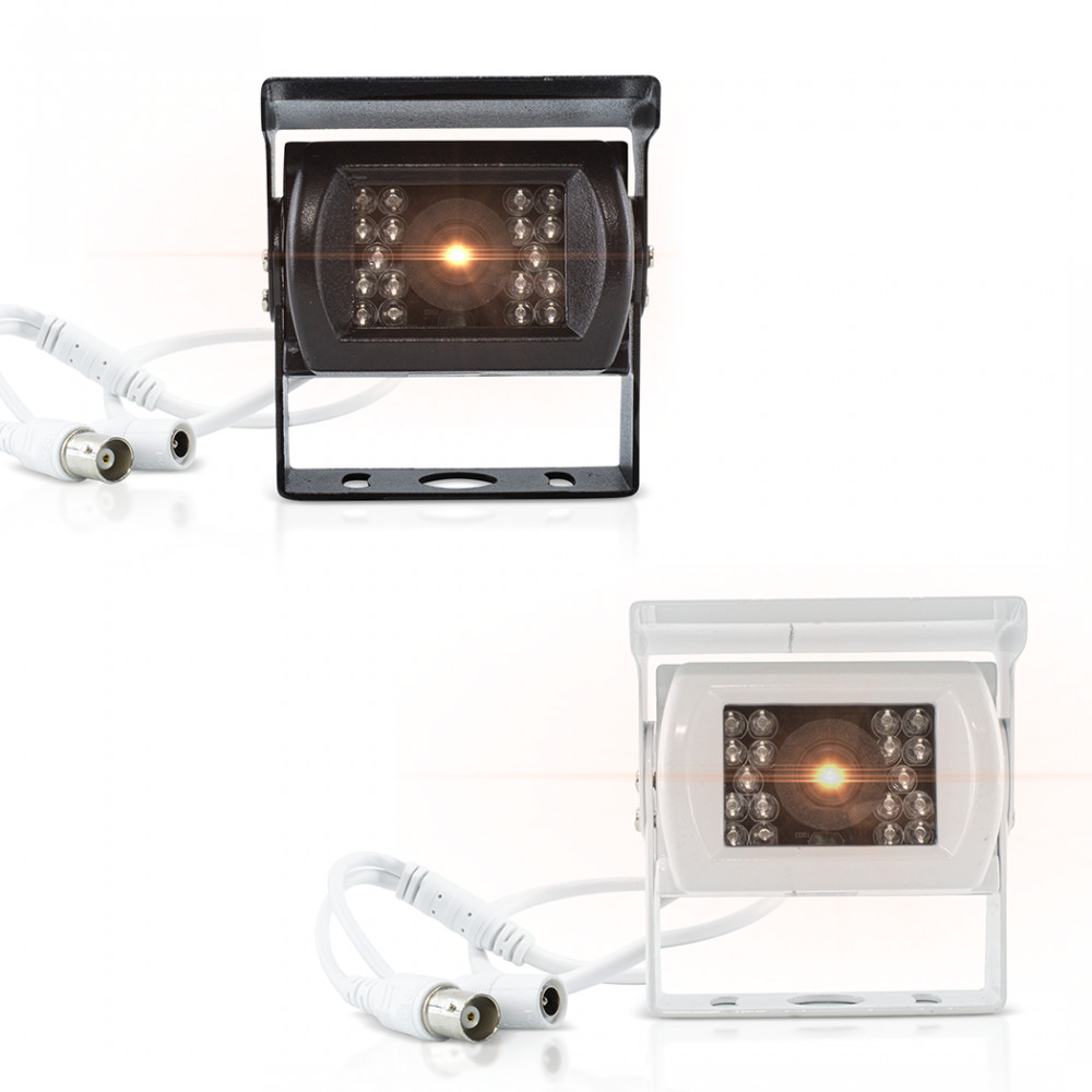 Caméra de recul pour fourgons et camping-cars 18 leds Blanc