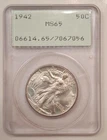 1942 Walking Liberty Half Dollar PCGS MS 65 Rattler - Silver