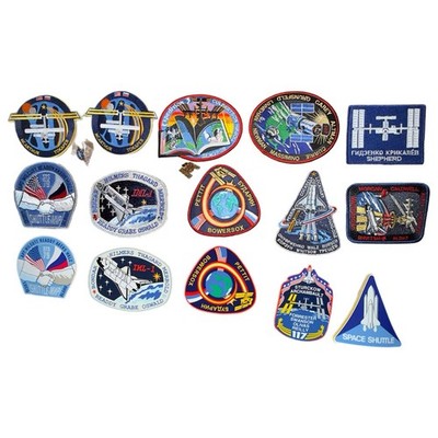 Vtg NASA Russian Air  Space Shuttle Patches Lapel Pins Stickers Mixed Lot of 17
