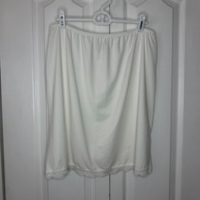 George Ivory Half Slip with Lace Hem side slit Large