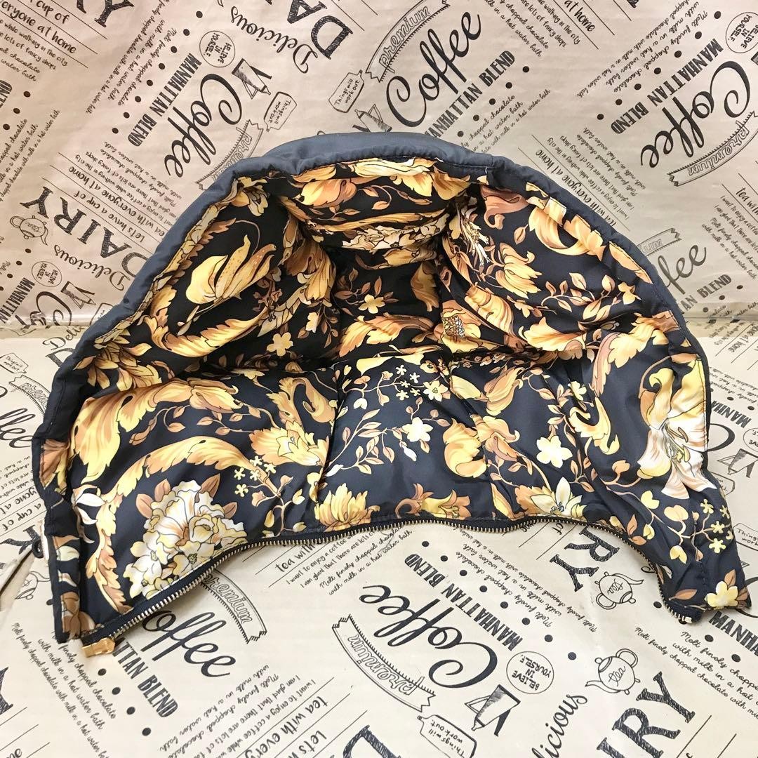 USED VERSACE BAROQUE DOWN JACKET, SIZE 38, BLACK, S3051 GOOD thumbnail 14