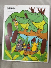 Playskool Wooden Frame-Tray 19 Pieces 1970's Walt Disney Rescuers Puzzle 375-04