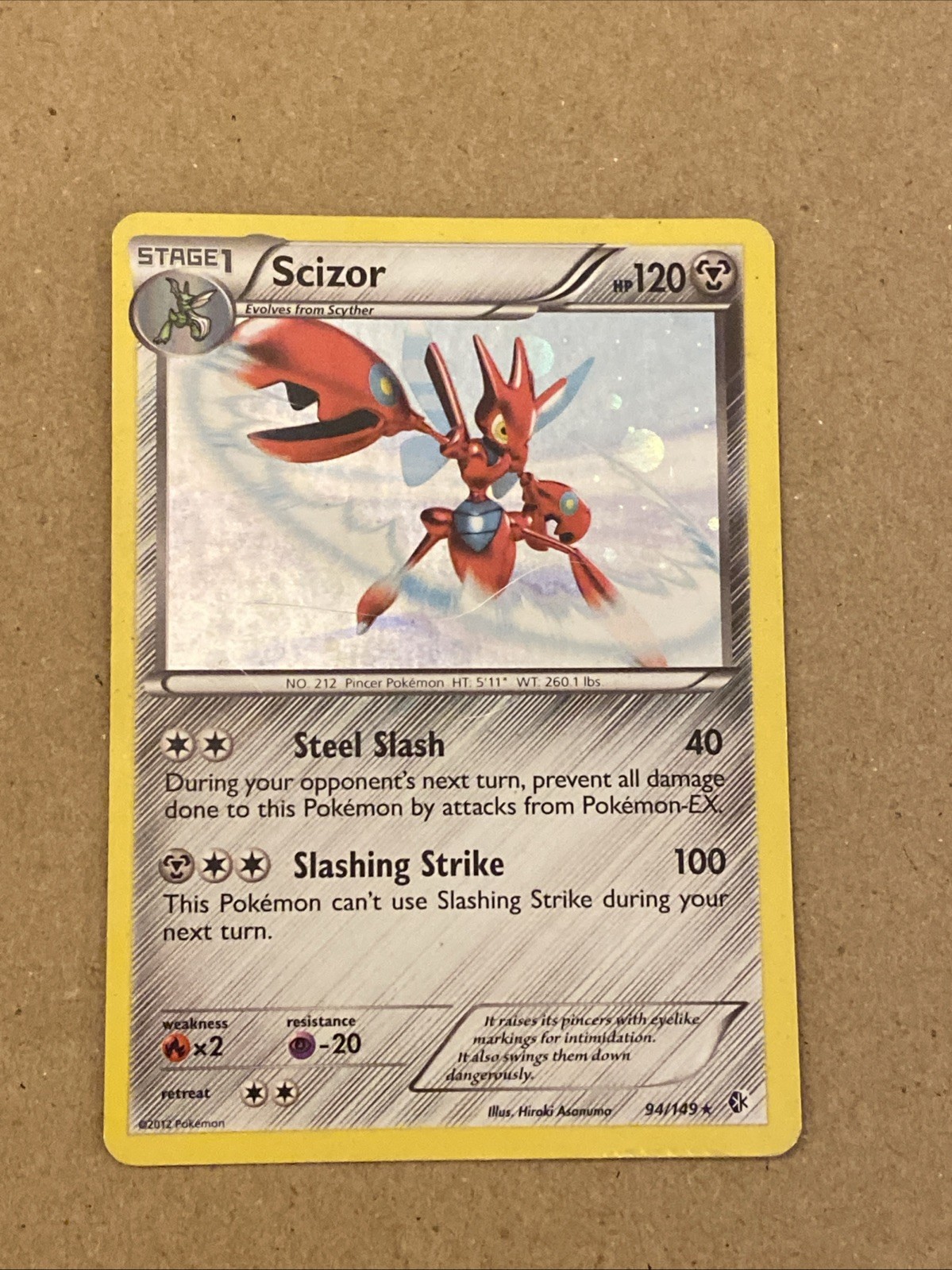 Pokémon TCG Scizor Boundaries Crossed 94/149 Holo Cosmos Holo Rare LP 16Z