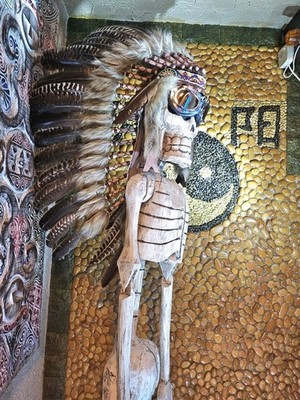Indianer Kopfschmuck Indian Headdress Little Big Horn Federhaube+Chrombrille SET