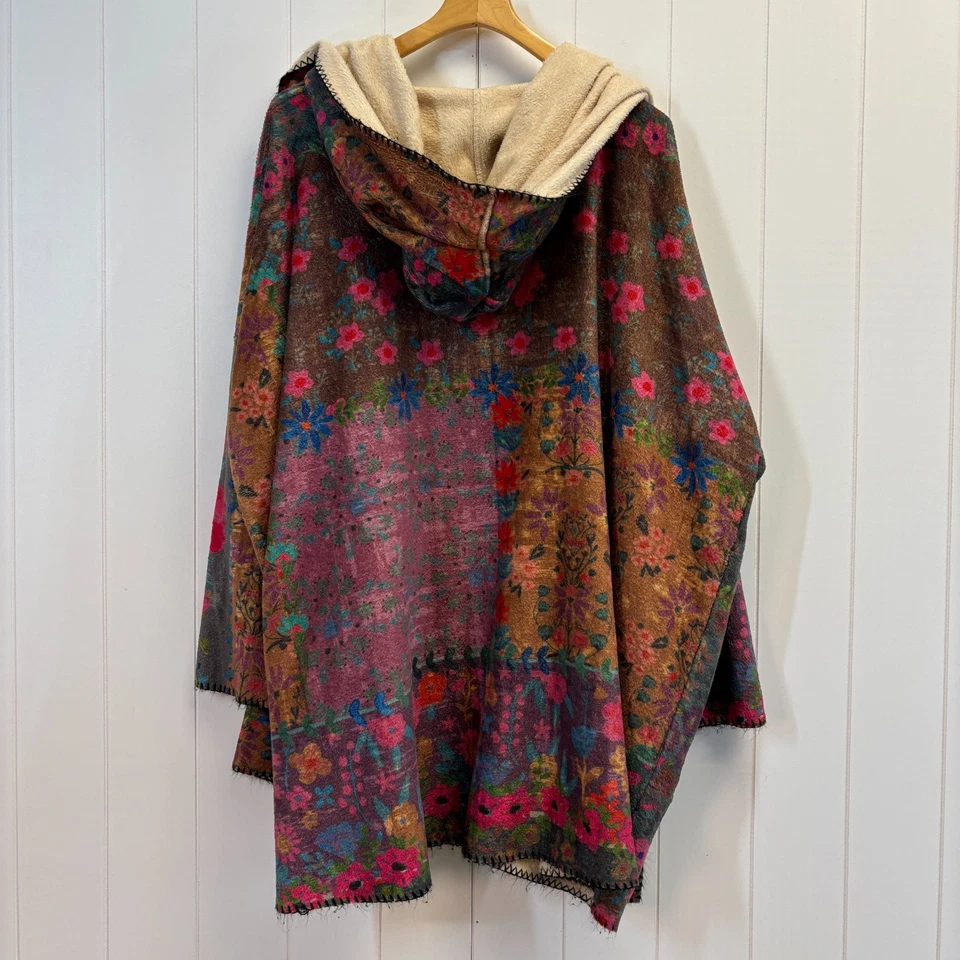Natural Life Mujer Boho Floral Acogedora Manta Kimono Cárdigan Sudadera con Capucha Talla L/XL Foto 3 de 4