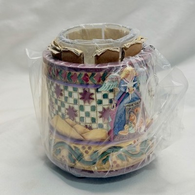 Jim Shore Crazy Mountain Angel Star Nativity Scene Candle Votive Warmer NEW Boxe