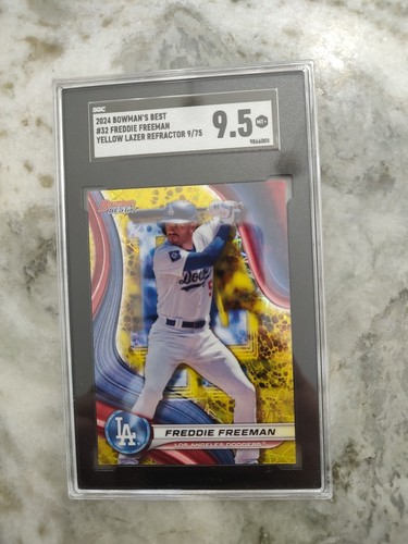 Freddie Freeman /75 -- 2024 Bowman's Best #32 Yellow Lazer Refractor SGC 9.5 - 第 1/2 張圖片