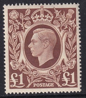 GB GVI SG478c £1 brown MNH