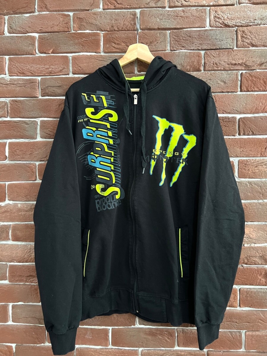 Vintage Monster energy drink DC moto biker cross Hoodie xl black