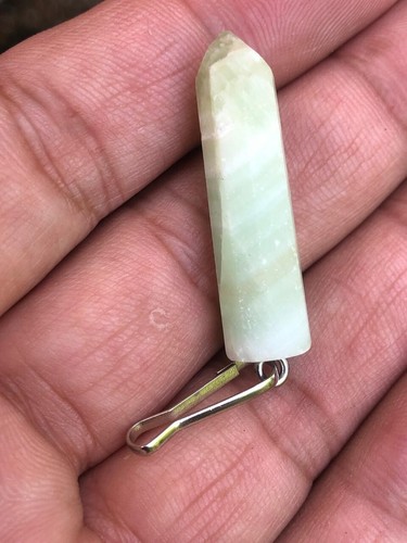 Beautiful Natural Stone Calcite Pendant Stainless Steel Gemstone pendant - Picture 3 of 13