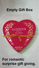 Godiva Empty Red Heart Shaped Pasteboard Chocolate Gift Box Valentines Day