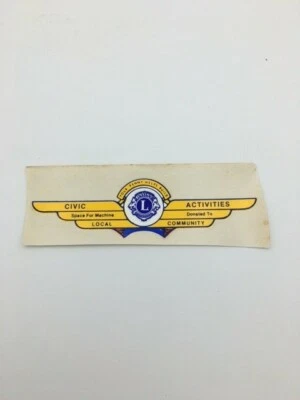 Original small Lions Transfer Decal Ford Gum Gumball Vending Machine Glass Globe