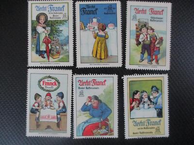 (11790) 6 x Reklamemarke - Aecht Franck Kaffeezusatz
